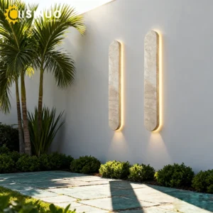 Luz de Parede LED Linear Amarelo Travertino à Prova d'Água para Exteriores