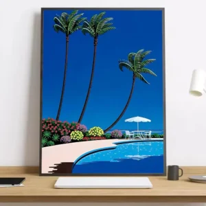 Pôster Vaporwave Japão Praia - Decoração Estética para Ambientes