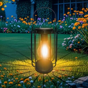 Lanterna Decorativa Solar Portátil para Iluminação de Jardim - 0-5W