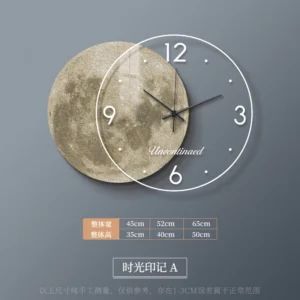 Relógio de Parede Adesivo Lua com Luz LED - Decoração Moderna