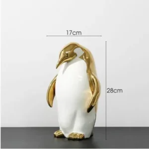 Estátua de Pinguim em Cerâmica para Decoração de Ambientes - Modelo B