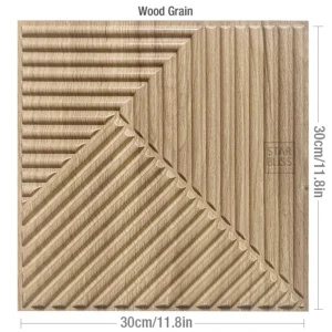 Painel de Parede 3D Dourado para Decoração Interna - 10 Peças - S-168-Madeira (10 unidades)