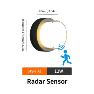 Lâmpada de Parede LED com Sensor de Movimento - 6W/12W