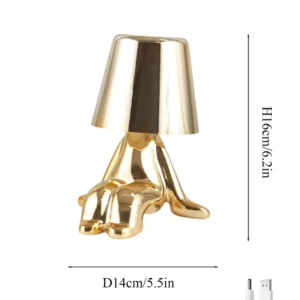 Abajur Decorativo Moderno "Novo Pensador" Dourado com Toque Sensível - Dourado Escuro