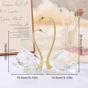 Estátua de Cisne em Cristal Luxuoso para Decoração Romântica - Modelo B