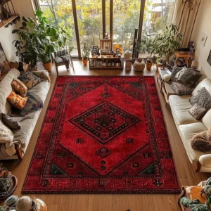 Tapete Antiderrapante Boêmio Estilo Marroquino para Sala e Jantar