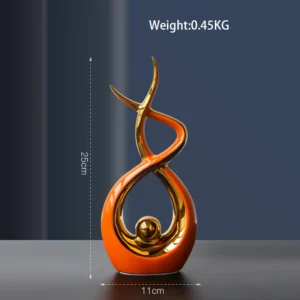Estatueta de Cerâmica Abstrata Nórdica para Decoração de Casa e Escritório - Modelo 5