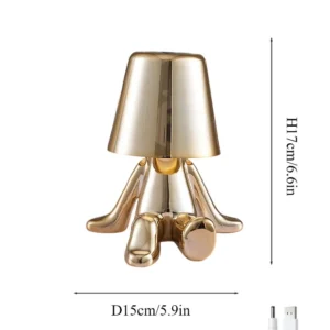 Abajur Decorativo Moderno "Novo Pensador" Dourado com Toque Sensível - Dourado Claro