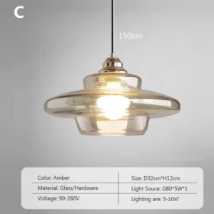 Luminária Pendente Decorativa de Vidro Creme LED E27 para Cozinha e Jantar