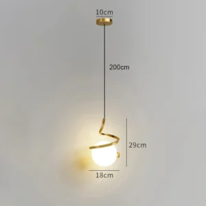 Luminária Pendente LED Moderna em Vidro para Sala e Cozinha