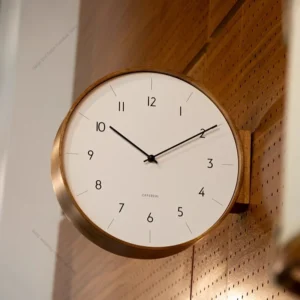 Relógio de Parede Dupla Face em Madeira Estilo Japonês Nórdico