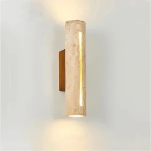 Luminária de Parede Wabi Sabi em Pedra Amarela para Quarto e Corredor