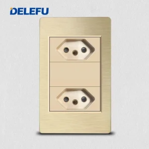 Tomada de Parede Dupla USB Tipo C à Prova d'Água - Delefu - 2 Brasil, Universal