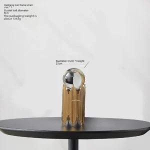 Estatueta de Cervo em Metal Dourado com Cristal para Decoração Moderna - Transparente