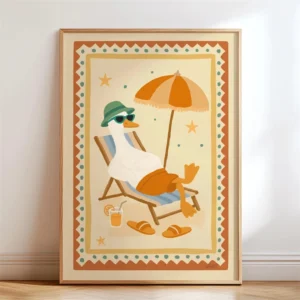 Pôster de Animais Divertidos para Quarto Infantil - Decoração Moderna