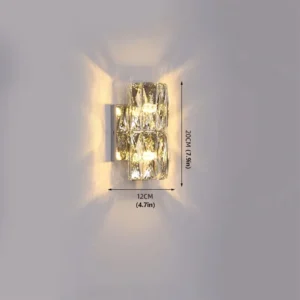 Arandela de Parede Dourada ou Prateada em Cristal - Iluminação Moderna