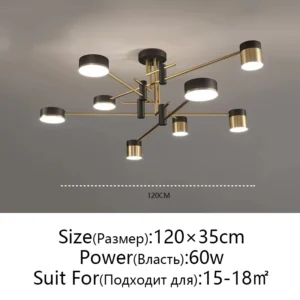 Lustre Nórdico Moderno para Sala de Estar e Jantar - 8 Lâmpadas
