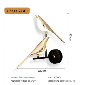 Lâmpada de Parede Dourada em Estilo Nórdico para Sala e Quarto