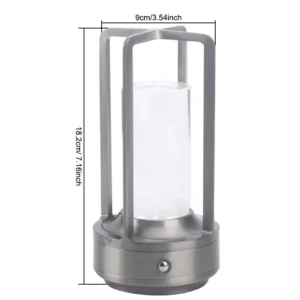 Luminária de Mesa Recarregável com Luz Noturna - HOMEFISH - Prata