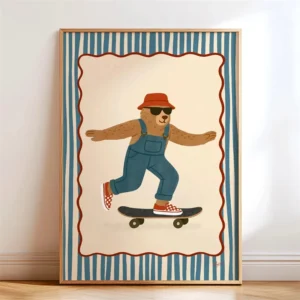 Pôster de Animais Divertidos para Quarto Infantil - Decoração Moderna