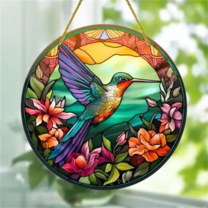 Colibrí Pendurado Suncatcher Acrílico para Decoração de Janela