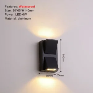 Arandela LED Moderna para Iluminação Externa - Preto