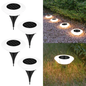 Luz Solar LED para Jardim e Gramado - 14 LEDs à Prova d'Água - Luz Quente 4PCS