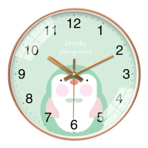 Relógio de Parede Infantil com Design de Animais - Silencioso e Colorido - Verde