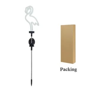 Luminária Solar Flamingo para Jardim e Pátio - Decoração Externa - Modelo C-1