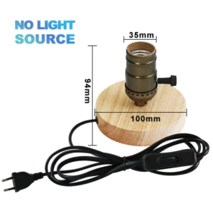 Candeeiro de Mesa Retro em Madeira - 2 Peças E27 para Decoração - Modelo B