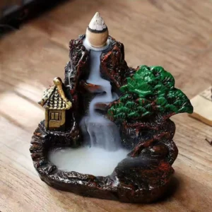 Queimador de Incenso de Resina Cerâmica com Efeito Refluxo para Decoração