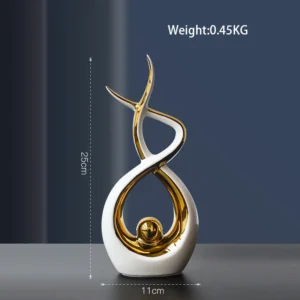 Estatueta de Cerâmica Abstrata Nórdica para Decoração de Casa e Escritório - Modelo 6