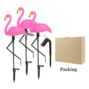 Luminária Solar Flamingo para Jardim e Pátio - Decoração Externa - Modelo B-2