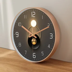 Relógio de Parede Moderno Luxuoso com Números Dourados - Silencioso