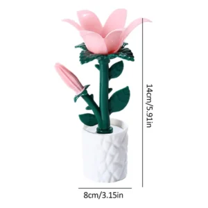 Luminária Decorativa Tulipa LED Rosa - Abajur de Mesa com Luz Noturna - 1 unidade