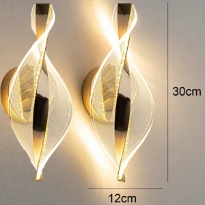 Arandela de Parede LED Moderna em Ouro e Preto para Iluminação Interna - 2PC-dourado-grande