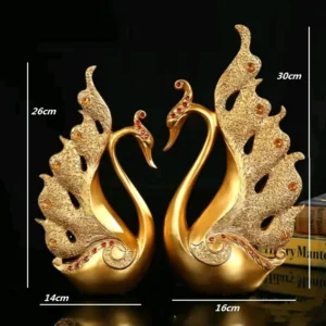 Estatuetas de Cisne Dourado - Decoração Elegante para Casamento - Ouro