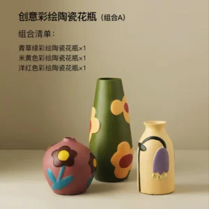 Vaso de Cerâmica Moderno para Decoração de Mesa com Flores