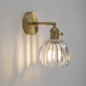 Luminária de Parede Vintage Verde em Vidro para Sala e Quarto