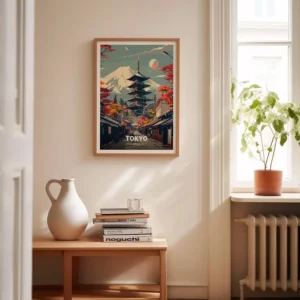 Impressão em Tela de Paisagem Japonesa para Decoração de Ambientes