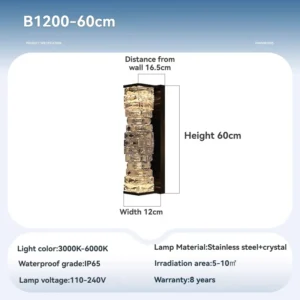 Luz de Parede Externa Nórdica à Prova d'Água com LED - Branco Quente 3000K