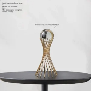 Estatueta de Cervo em Metal Dourado com Cristal para Decoração Moderna - Prata