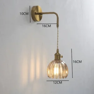 Luminária de Parede Moderna Floral LED Verde para Quarto e Sala - C Amber