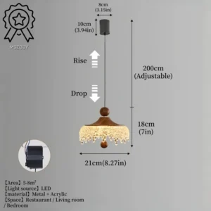 Lustre Minimalista em Madeira para Sala de Estar e Jantar