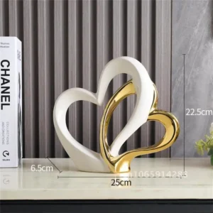 Escultura Minimalista em Forma de Coração para Decoração de Mesa - Coração A