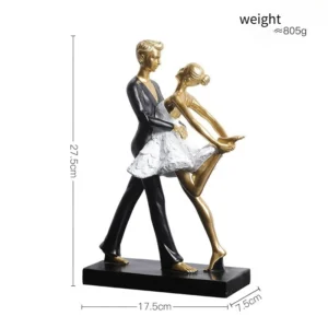 Ornamento de Resina com Dançarinas para Decoração de Quarto Infantil - Dançarinas Douradas-B