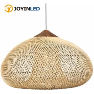 Luminária Pendente de Vime Bege 60/80cm para Sala e Quarto