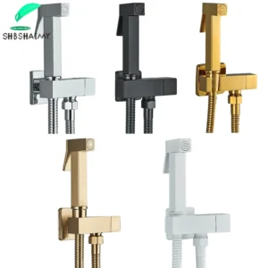 Torneira de Bidê Portátil em Latão Preto - Água Fria