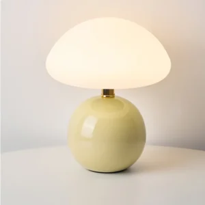 Candeeiro de Mesa Cogumelo de Cerâmica Estilo Nórdico