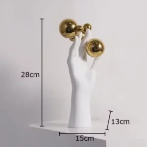 Escultura Abstrata de Metal Dourado para Decoração de Mesa - Modelo 2 - G